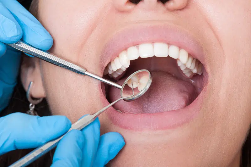 A dentist at work