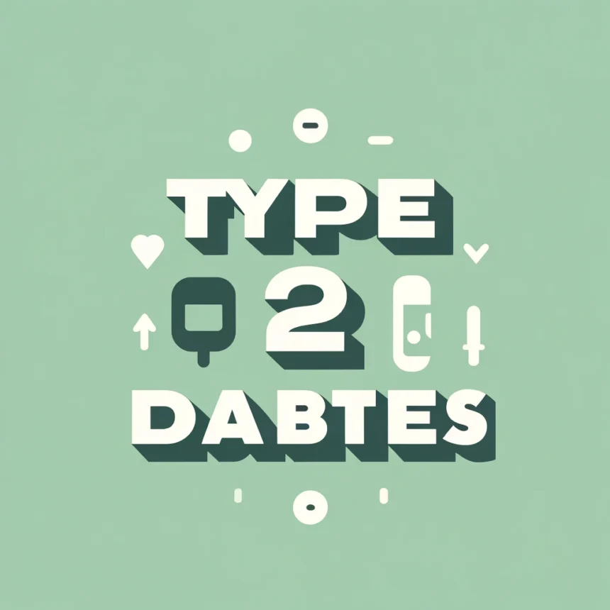 DALL·E 2024 12 02 08.38.18 A minimalist graphic design featuring the text Type 2 Diabetes in bold clear typography. The background is simple and clean using soft shades of g