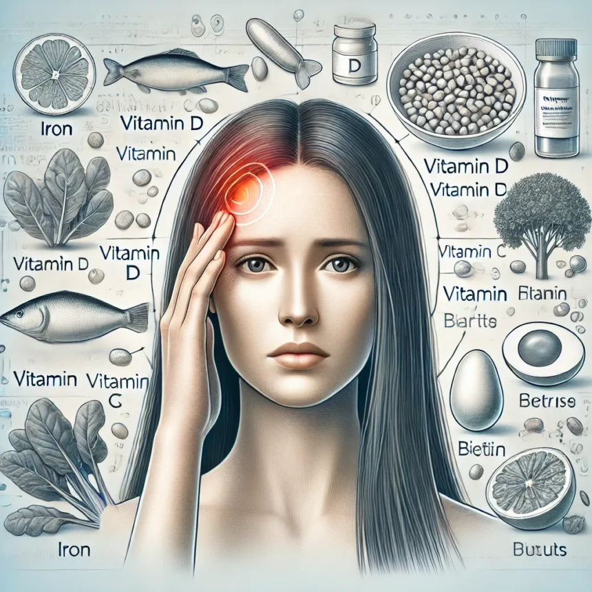 DALL·E 2025 02 20 09.26.08 A clear and professional digital illustration depicting signs of nutrient deficiency. The image features a central figure with visible symptoms such a