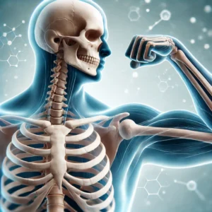 DALL·E 2025 03 24 15.07.30 A detailed and realistic 3D rendered image of a human bone structure focusing on healthy and strong bones. The image should have a clean medical sty