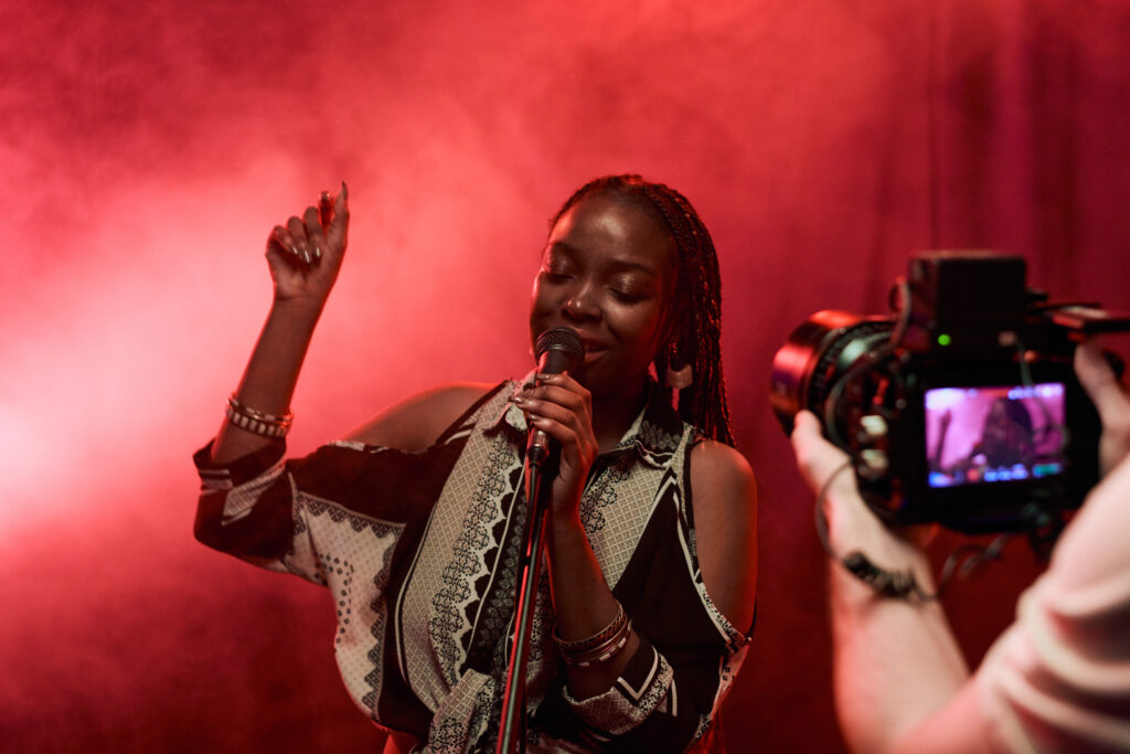 cameraman filming black woman in music video 2024 02 12 19 12 49 utc